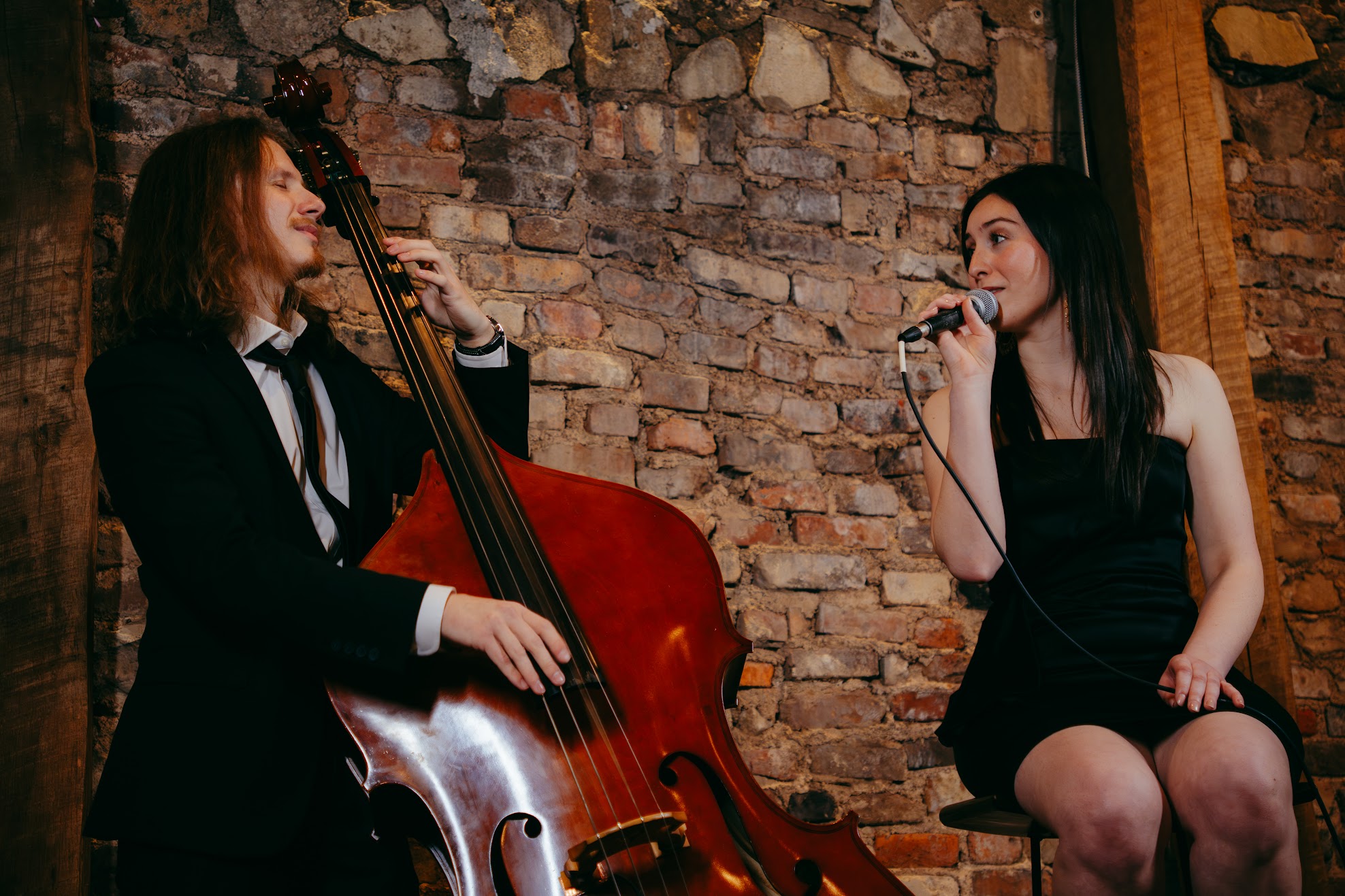 Benji Stiles performing on upright bass